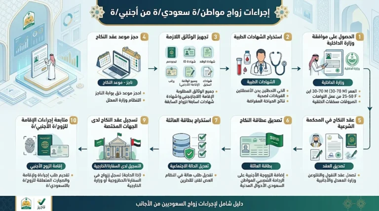 إجراءات زواج سعودية من أجنبي