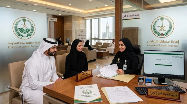 متابعة معاملات تصريح الزواج في إمارة المنطقة